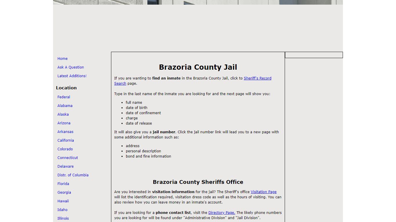 Brazoria County Jail - The Free Inmate Locator